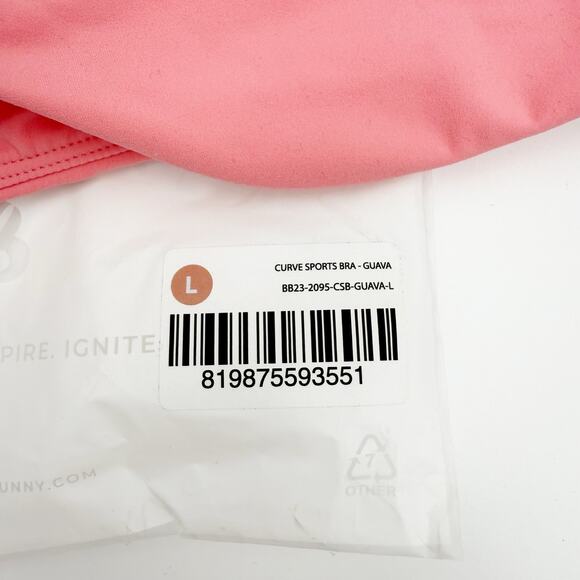 BuffBunny Curve Sports Bra - Guava Light Support Size Large - Picture 2 of 6